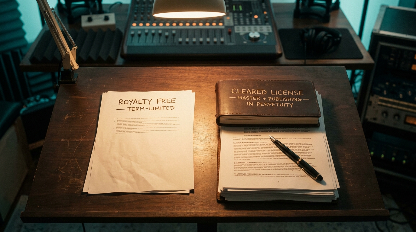 editorial · royalty-free vs cleared license