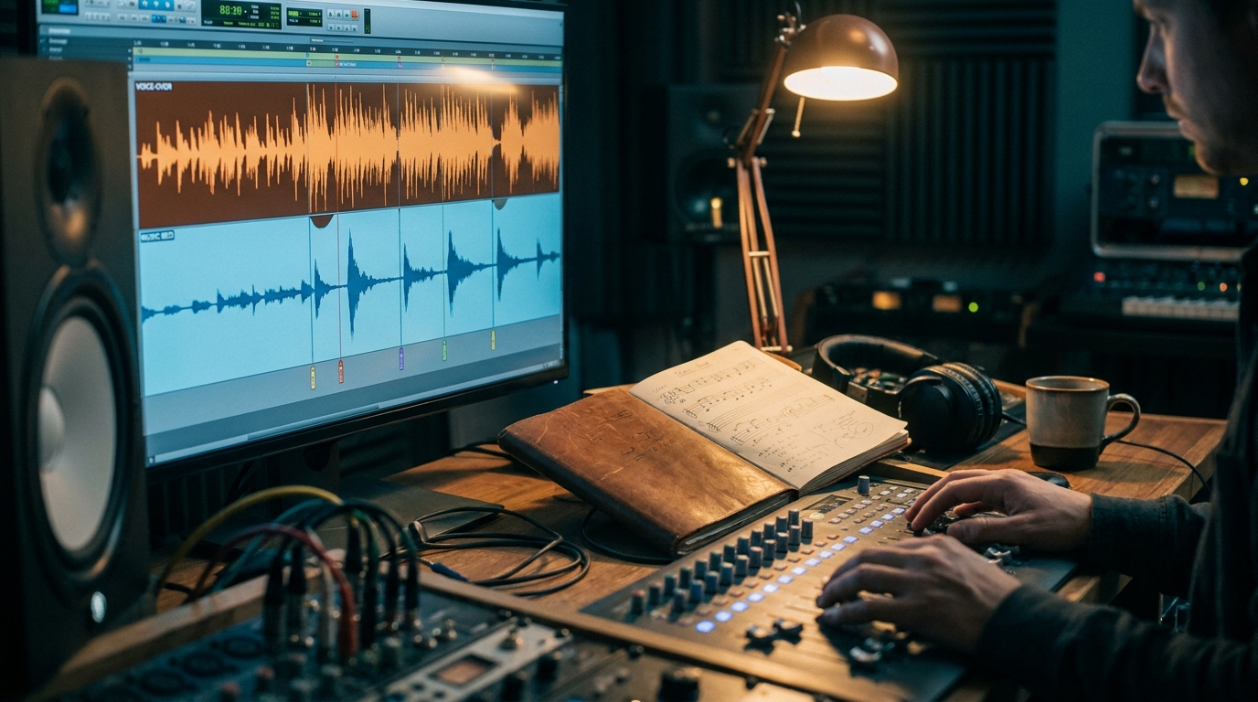 editorial · podcast scoring session