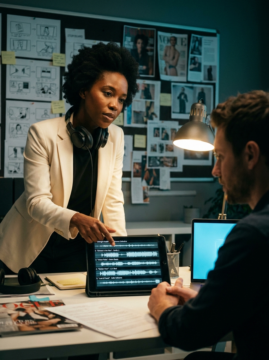 edit bay reviewing a spot · hero plate