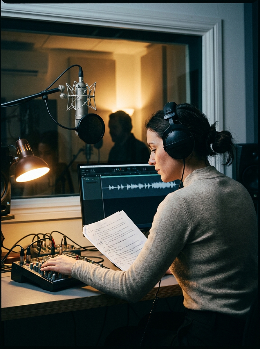 podcast studio · hero plate